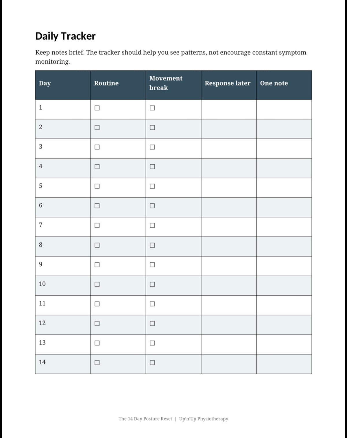14-Day Posture Exercise Program | English Edition